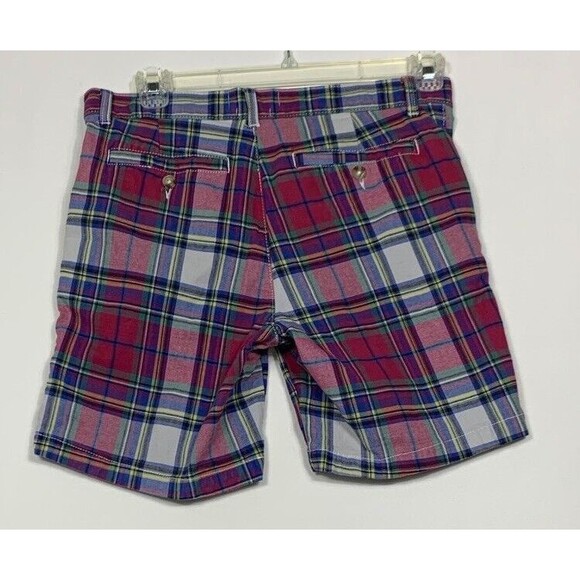 Urban Outfitters Shorts Men 30 Prep Chino Bermuda Red blue Stretch Summer Resort - Picture 6 of 9